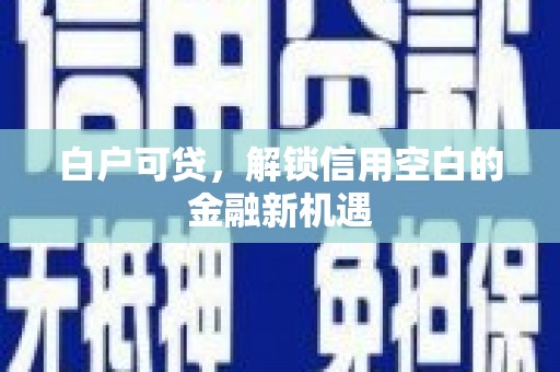 宾阳白户可贷，解锁信用空白的金融新机遇