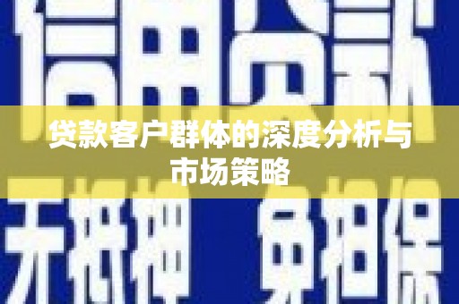 宾阳贷款客户群体的深度分析与市场策略