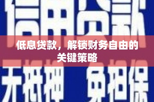 宾阳低息贷款，解锁财务自由的关键策略