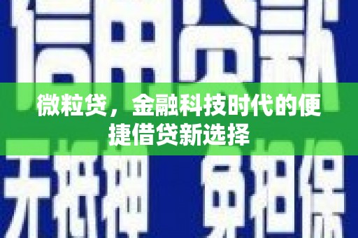宾阳微粒贷，金融科技时代的便捷借贷新选择